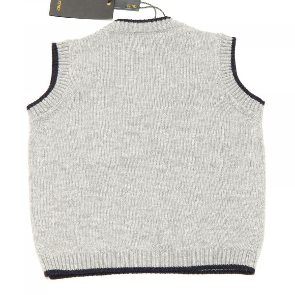 6650G smanicato bimbo grigio blu FENDI maglione cotone sweater kids