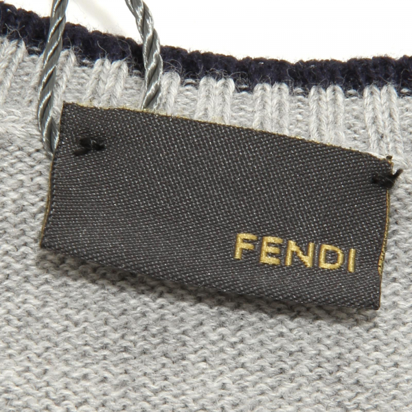 6650G smanicato bimbo grigio blu FENDI maglione cotone sweater kids