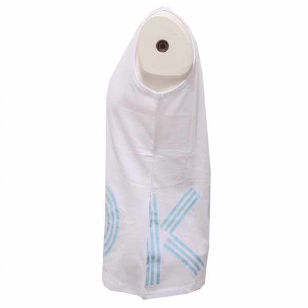 6653K canotta bimba GIRL KENZO KIDS white cotton sleeveless t-shirt