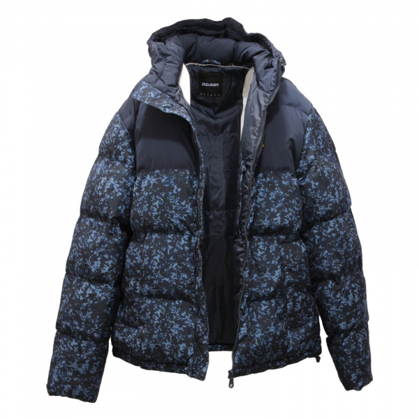 6673AI giubbotto uomo LYLE&SCOTT EARTH PRINT man padded jacket blue