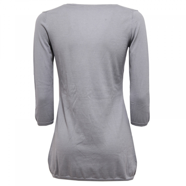6682W maxi cardigan manica 3/4 donna SUN 68 grey sweater cotton woman