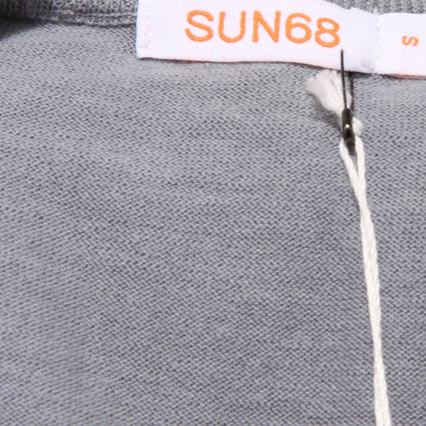 6682W maxi cardigan manica 3/4 donna SUN 68 grey sweater cotton woman