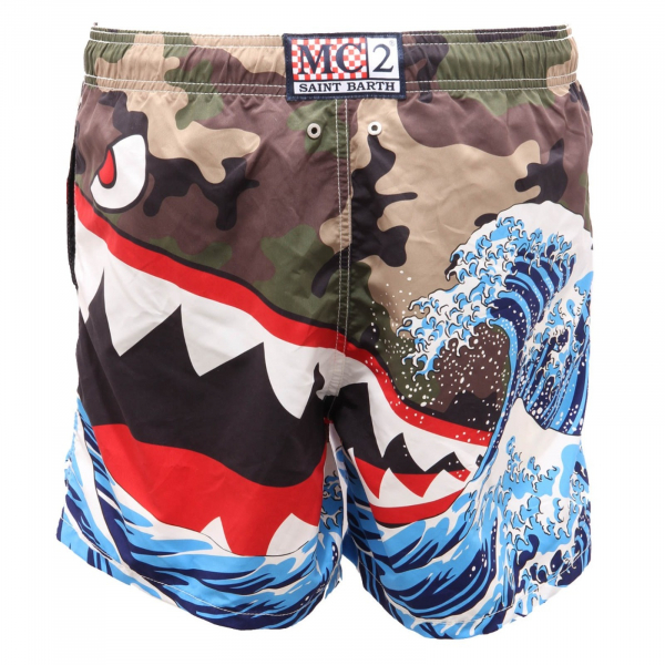 6684AH costume boxer uomo MC2 SAINT BARTH camouflage beachwear man