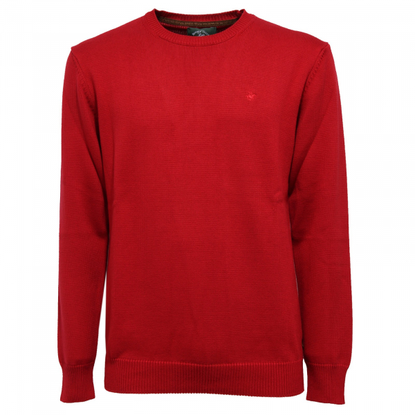6693K maglione uomo BEVERLY HILLS POLO CLUB red vintage cotton sweater man