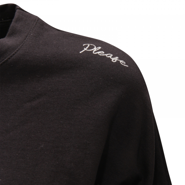 6714AQ felpa donna PLEASE woman crop sweatshirt black