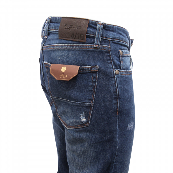 6747AV JEANS UOMO 4/10 FOUR.TEN MAN DISTRESSED DENIM TROUSERS