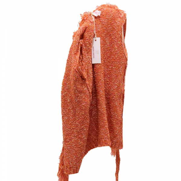 6763S gilet maglione smanicato MAURO GRIFONI bimba arancione jacket sweater kid