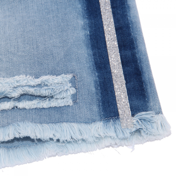 6772AB bermuda bimba ELSY GIRL denim frajed vintage effect shorts kids