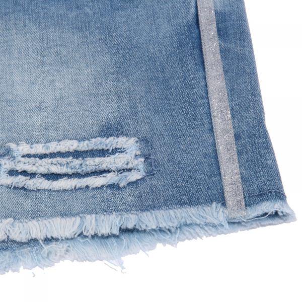 6778AB bermuda bimba ELSY GIRL denim frajed vintage effect shorts kids