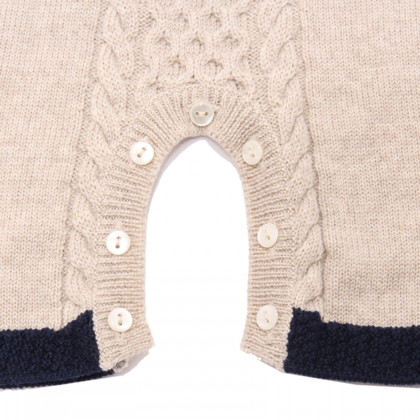 tutina bimbo boy BABY GRAZIELLA light brown wool romper kids