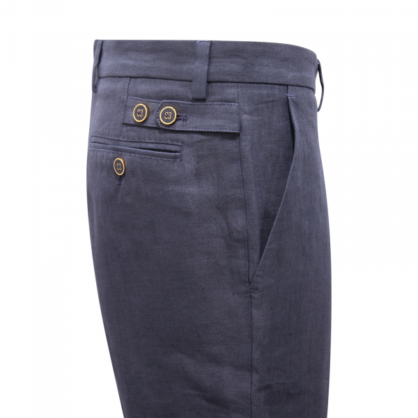 6843AT pantalone uomo DOLCE&GABBANA man linen trousers blue