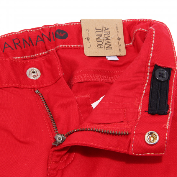 6844S pantalone bimbo ARMANI JUNIOR rosso cotone pant cotton kid