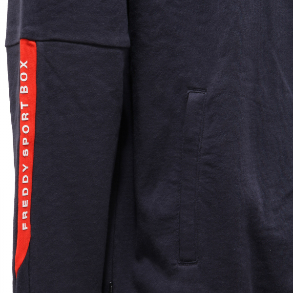 6851AG felpa uomo FREDDY blue cotton full zip sweatshirt man