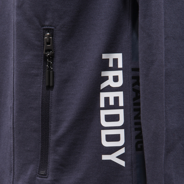 6858AG felpa uomo FREDDY blue jersey cotton full zip sweatshirt man