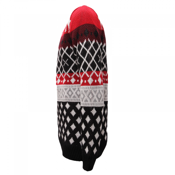 6881AG maglione uomo NO BRAND off white/black/red sweater man