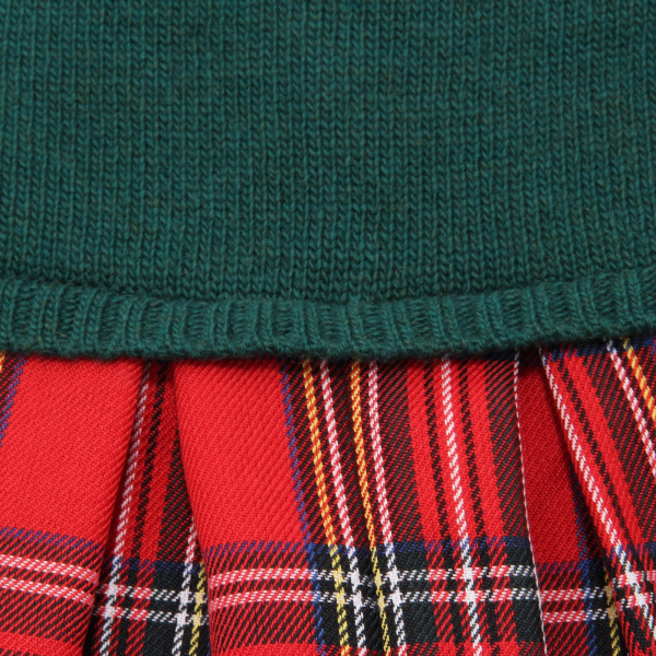 6888AD tutina bimba girl M. FERRARI green/red tartan wool romper kids