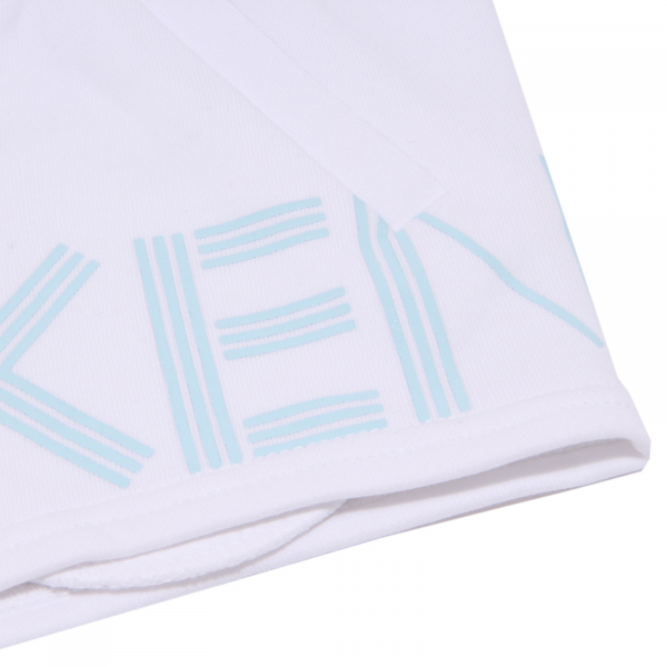 6929K pantalone corto bimba GIRL KENZO KIDS white cotton shorts