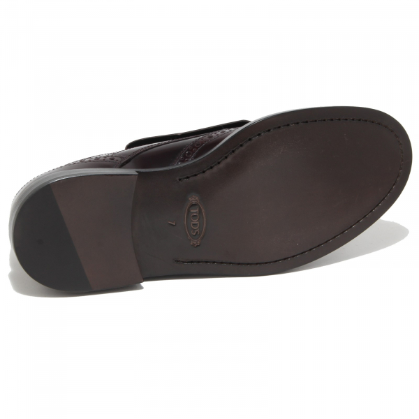 6974N scarpa uomo TOD'S bordeaux shoes man frangia removibile