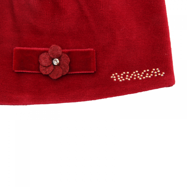 7021AR cuffia NASCITA velluto bimba NANAN girl kids velvet hat