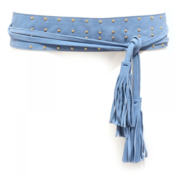 7057AB cintura donna MARELLA vintage effect suede light blue belt women