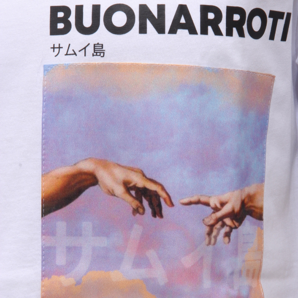 7089AG maglia uomo KO SAMUI BUONARROTI white printed cotton t-shirt man