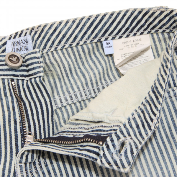 7091O bermuda jeans righe bimbo ARMANI JUNIOR trousers shorts kids