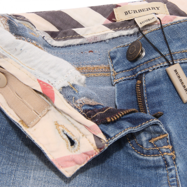 7104T pantalone bimba BURBERRY jeans blu denim trouser pant kid