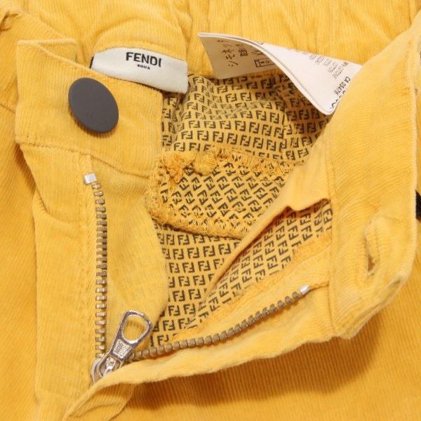 7108T pantalone bimbo FENDI velluto giallo trouser pant kid