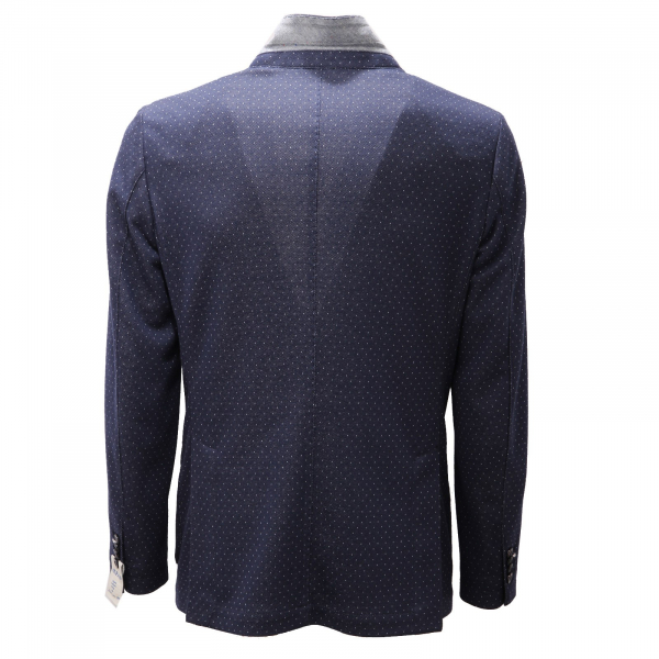 7113AD giacca uomo AT.P.CO blue micro pattern mix cotton jacket man