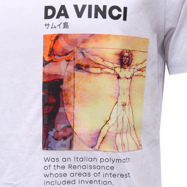 7114AG maglia uomo KO SAMUI DA VINCI white printed cotton t-shirt man