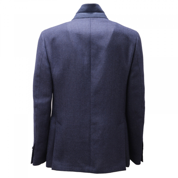 7159AD giacca uomo LARDINI blue wool/linen textured jacket men