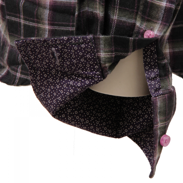 7172W camicia uomo BERNA green/pink/white flannel shirt long sleeve men