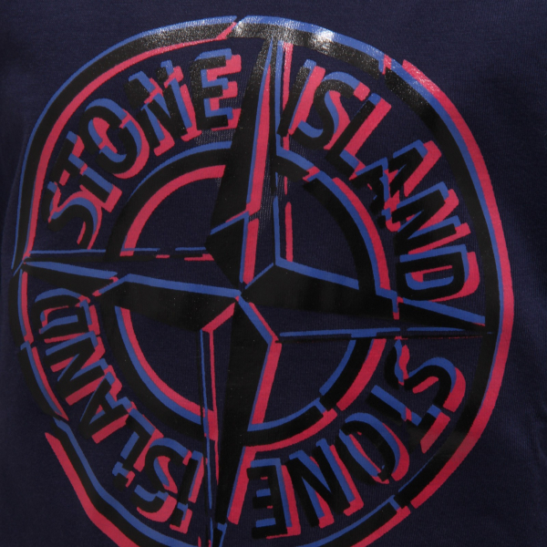 7245Y maglia bimbo boy STONE ISLAND JUNIOR blue cotton printed t-shirt