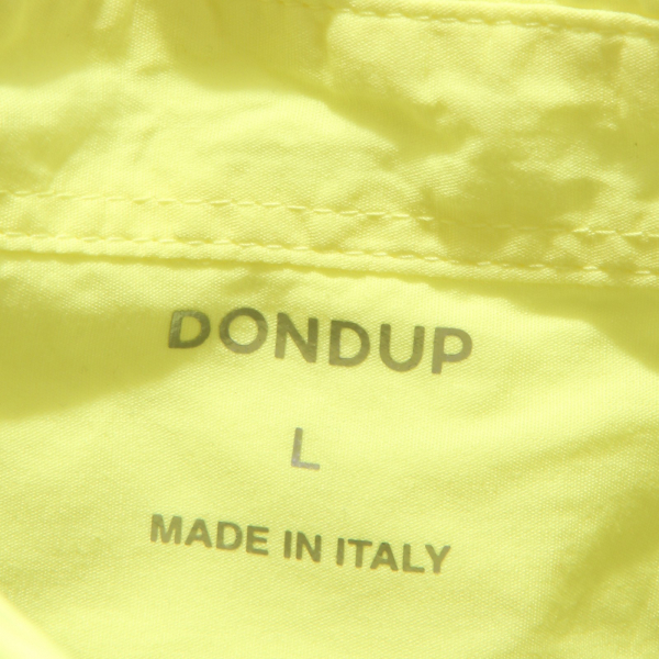 7250Q camicia uomo DONDUP manica corta blu/giallo shirt men