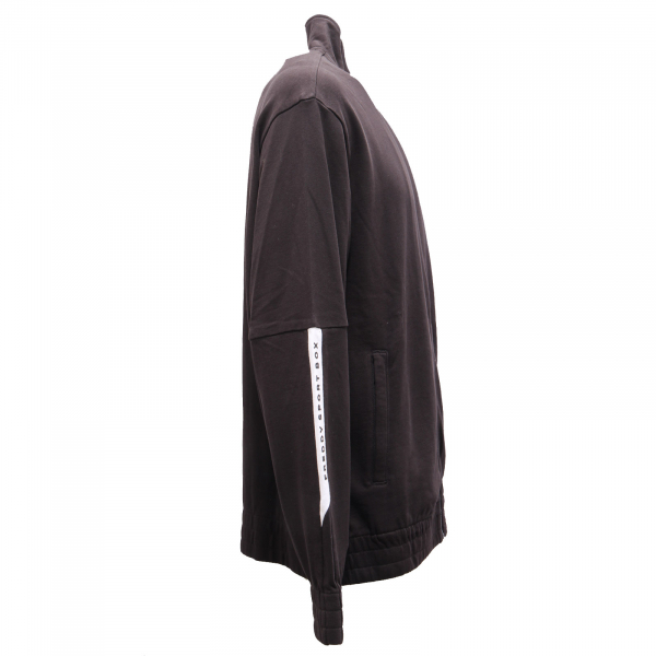 7344AG felpa uomo FREDDY black/white cotton full zip sweatshirt man
