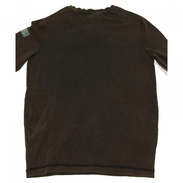 7355F felpa  marrone nera NEVER ENOUGH MANICA LUNGA polo uomo t-shirt men