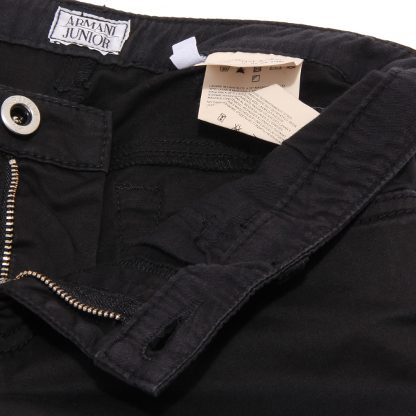 7370U pantalone bimba ARMANI JUNIOR nero cotone pant trouser kid