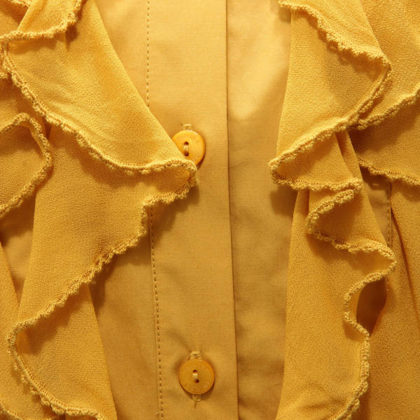 7404AE camicia donna TWIN-SET mustard yellow cotton shirt woman