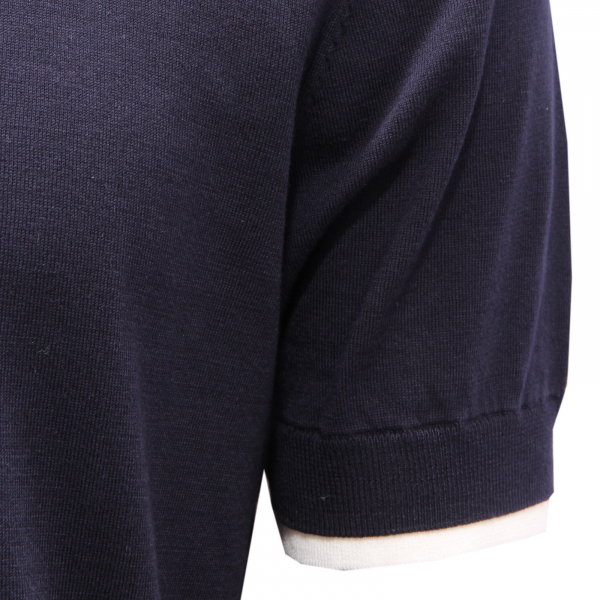 7411AG maglia uomo PAOLO PECORA blue/white cotton t-shirt man