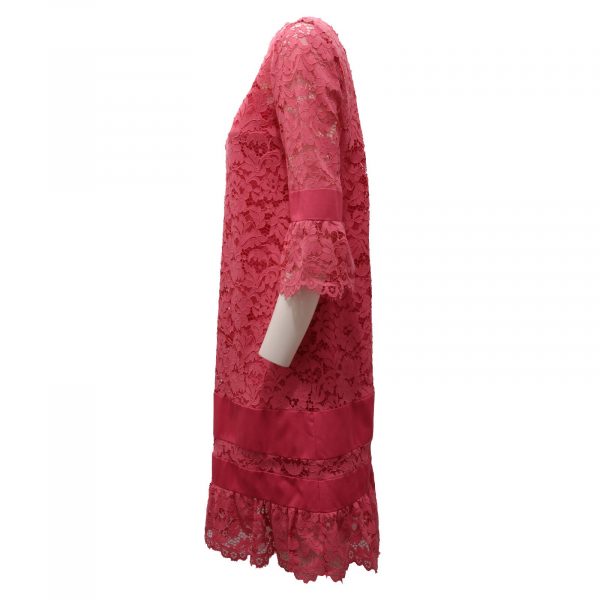 7446AE abito donna TWIN-SET pink lace dress woman