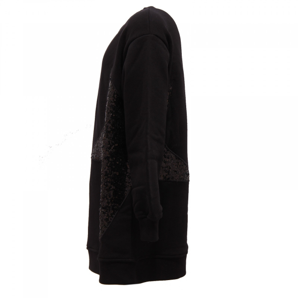 7450T maximaglia felpa bimba MSGM nero paillettes jumper kid