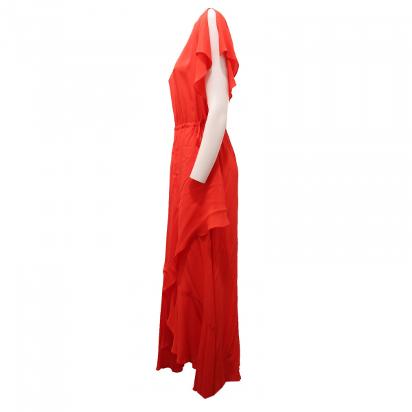 7471AE abito lungo donna TWIN-SET orange voile dress woman