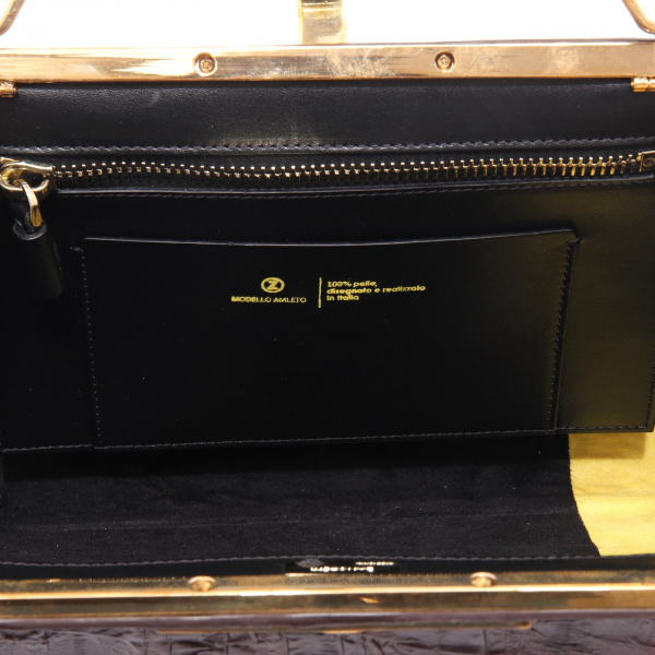7475AD borsa donna ZANCHETTI AMLETO  brown eel leather bag woman
