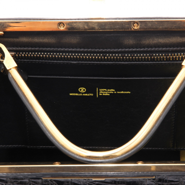 7488AD borsa donna ZANCHETTI AMLETO   black eel leather bag woman