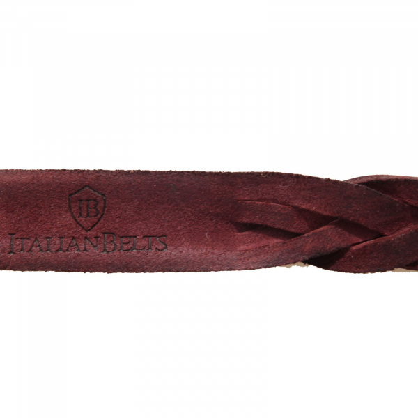 7522AC cintura uomo ITALIAN BELTS braided bordeaux leather belt men