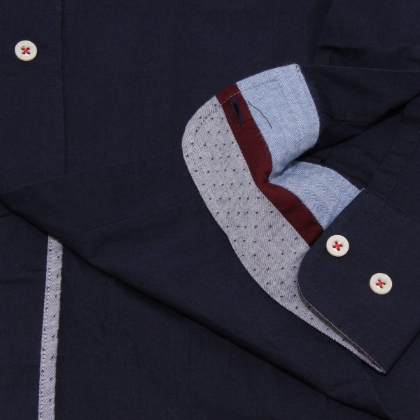 7562K camicia uomo BEVERLY HILLS POLO CLUB SLIM FIT blue shirt man