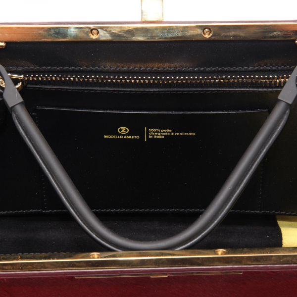 7567AD borsa donna ZANCHETTI AMLETO   red calf hair leather bag woman