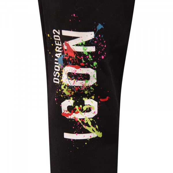 7588AQ pantalone tuta uomo DSQUARED2 ICON man sweatpants black