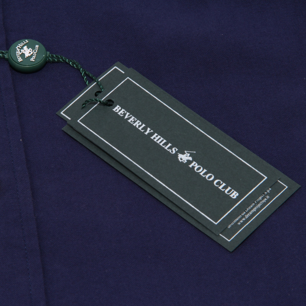 7650K camicia uomo BEVERLY HILLS POLO CLUB blue shirt cotton man