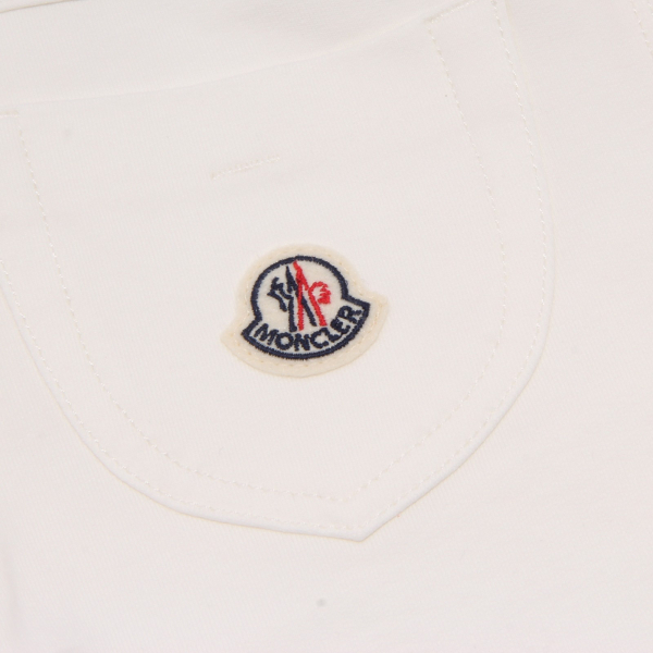 7656Y pantalone bimba GIRL MONCLER white leggings cotton trouser pant